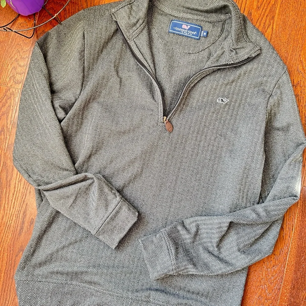 Vineyard Vines Men's Charcoal Zip-Up Sweater - Picture 2 of 6